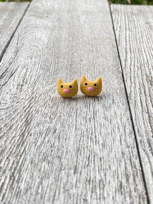 Cat Post Stud Earrings - image1